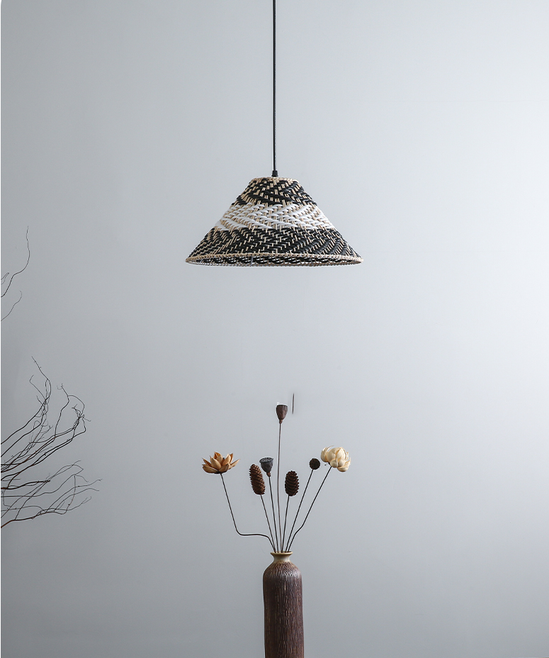 Twirlanda Cone Wicker Rattan Pendant Light