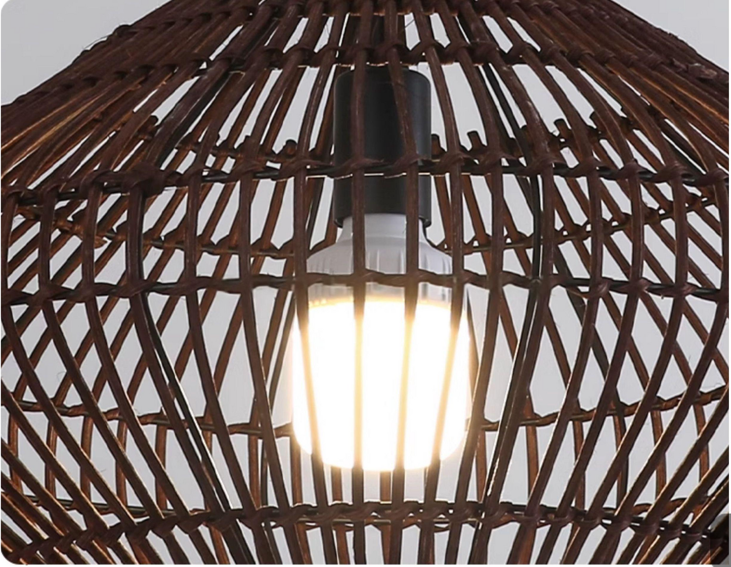 Geometric Diamond Rattan Pendant Light