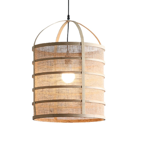 Totary Cylinder Bamboo Pendant Light