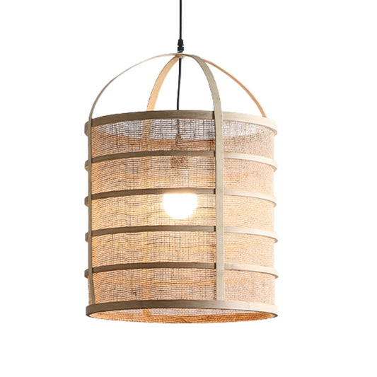 Totary Cylinder Bamboo Pendant Light
