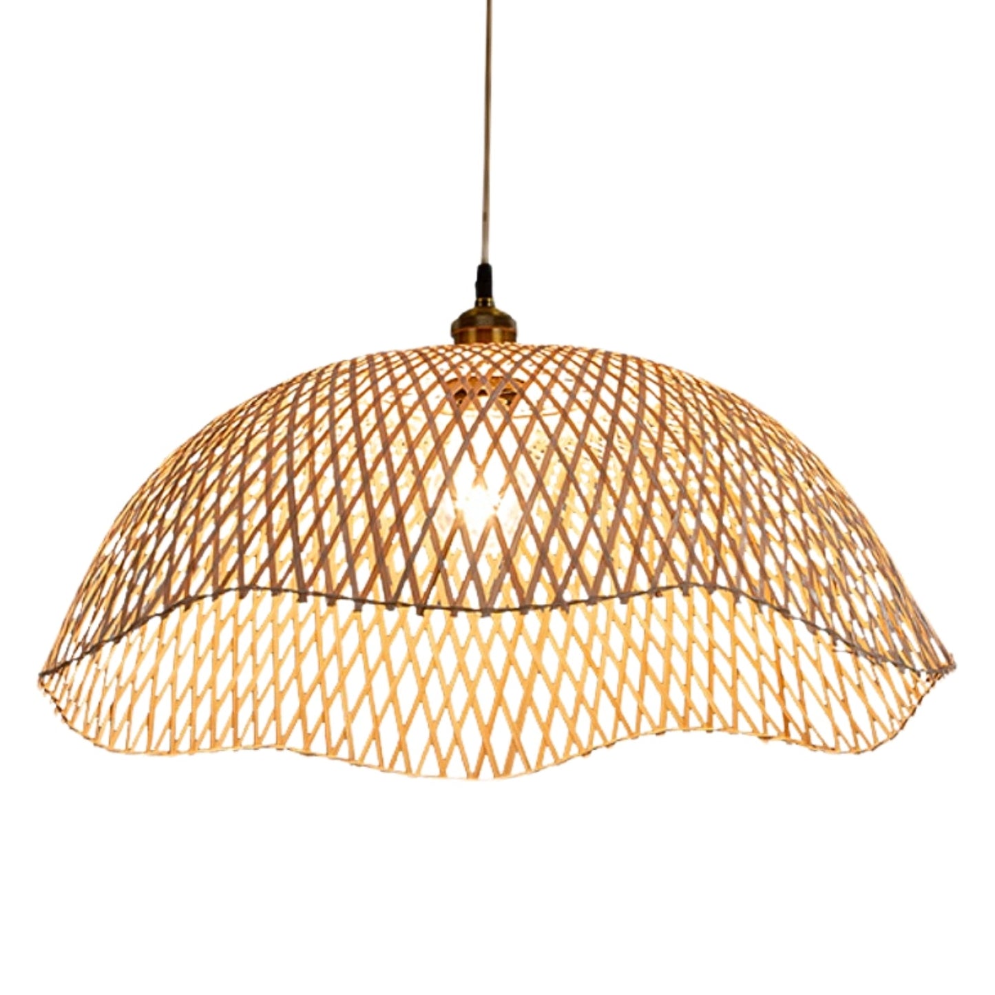 Chenkui Scallop Woven Bamboo Pendant Light