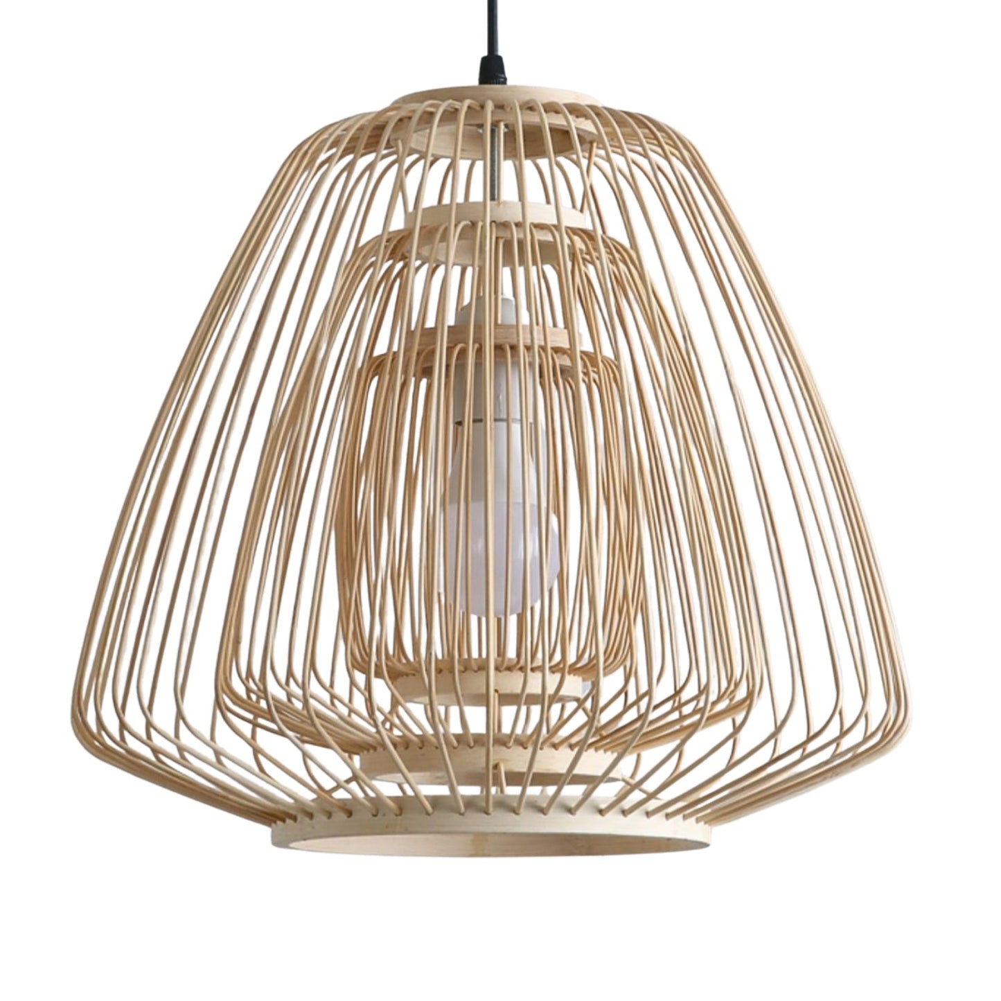 Plura Abstract Bamboo Pendant Light For Dining Room