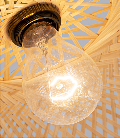 Chenkui Scallop Woven Bamboo Pendant Light