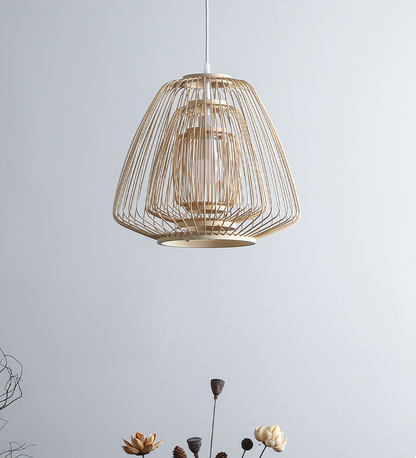 Plura Abstract Bamboo Pendant Light For Dining Room