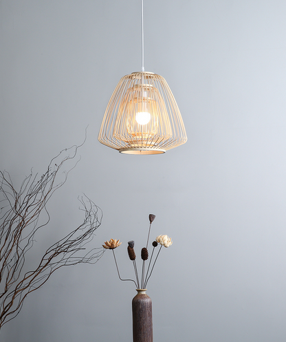 Plura Abstract Bamboo Pendant Light For Dining Room