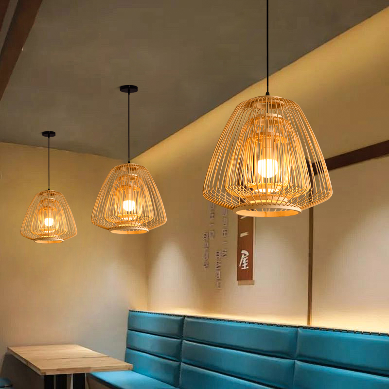 Plura Abstract Bamboo Pendant Light For Dining Room