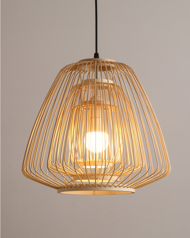 Plura Abstract Bamboo Pendant Light For Dining Room