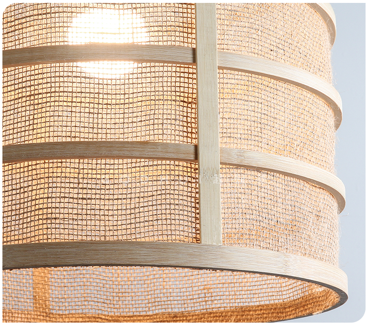 Totary Cylinder Bamboo Pendant Light