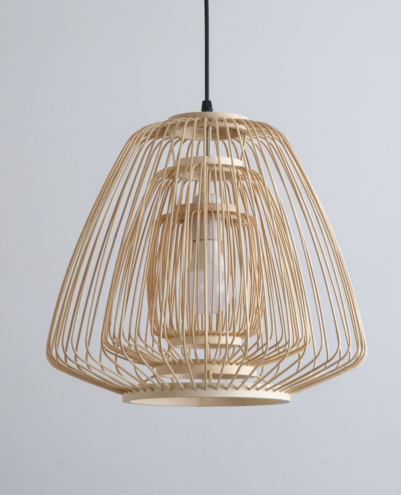Plura Abstract Bamboo Pendant Light For Dining Room