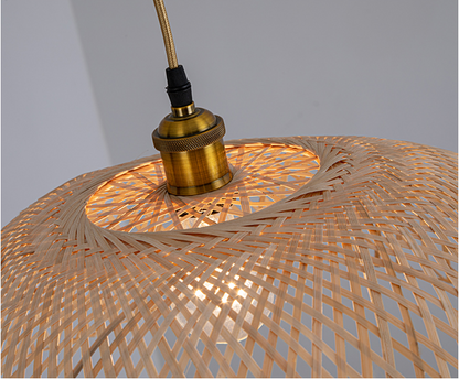 Chenkui Scallop Woven Bamboo Pendant Light