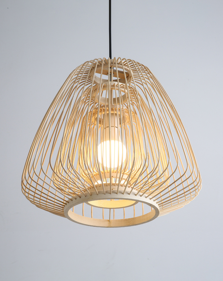 Plura Abstract Bamboo Pendant Light For Dining Room