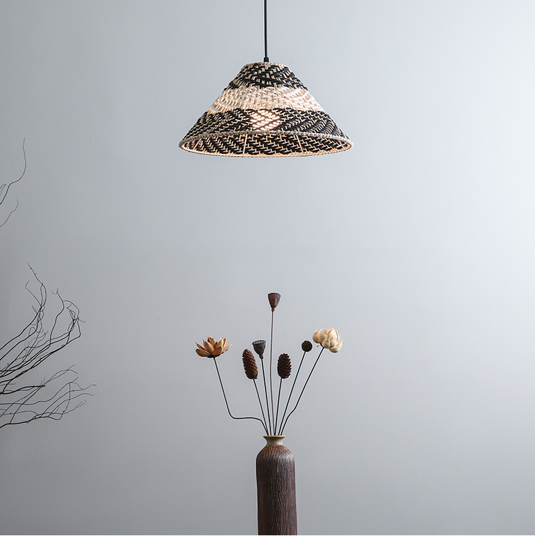 Twirlanda Cone Wicker Rattan Pendant Light