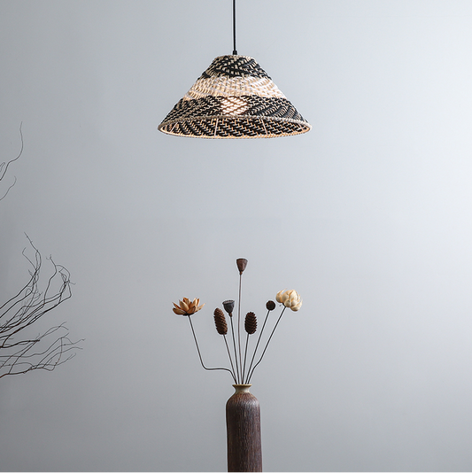 Twirlanda Cone Wicker Rattan Pendant Light